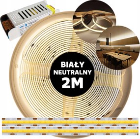Led szalag Cob folyamatos vonal neon tápegységgel fehér semleges 12V 2M