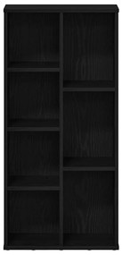 fekete tölgy szerelt fa könyvespolc 50x25x104 cm