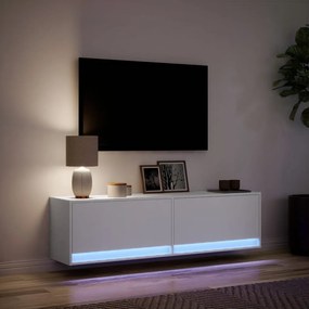 fehér falra szerelhető TV-szekrény LED-ekkel 140 x 31 x 38 cm