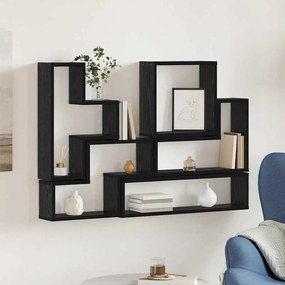 Fal Cube polcokkal Egyéb Musta tammi 96 x 12 x 64 cm Faanyag