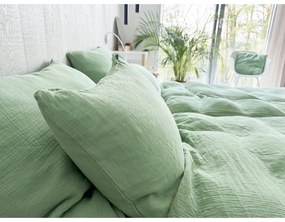 Zöld kétszemélyes muszlin ágyneműhuzat 200x200 cm Plain Muslin – Butter Kings