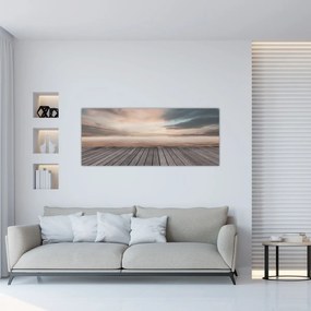 Kép - Móló naplementében (120x50 cm)