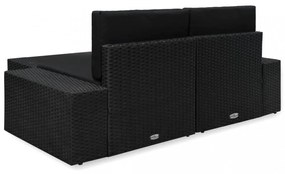 3 részes fekete polyrattan kerti ülőgarnitúra
