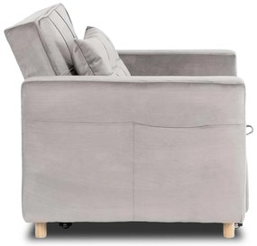 Ágyazható Fotel Szürke Bársony Kárpittal. SOLOR