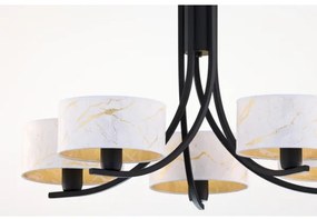 Jupiter 2104 - ARTHUR láncos csillár 5xE27/15W/230V fehér/fekete/márványmintás