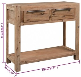 tömör akácfa tálalóasztal 82 x 33 x 73 cm