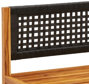 karfa nélküli kerti kanapé párnákkal, akácfa és rattan