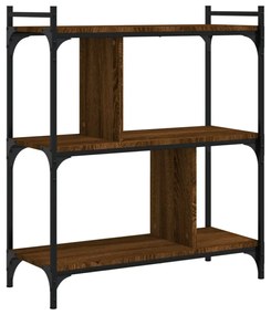 3 szintes barna tölgyszínű fa könyvespolc 76 x 32 x 88 cm