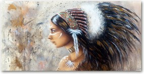 Fotó vászonkép edzett üveg indián 140x70