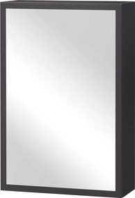 Kleankin Tükörszekrény fürdőszobába, Fürdőszoba szekrény tükörajtóval, Fali szekrény, Fekete, 40 x 15 x 60 cm | Aosom