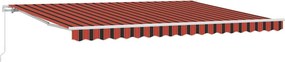 vidaXL Behúzható napellenző Narancs és Barna 450 × 300 cm