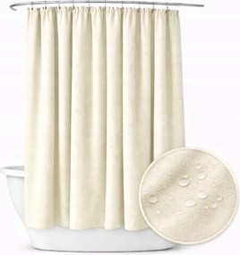 Fürdőszobai függöny 150x180 vízálló zuhany szalag ekrü