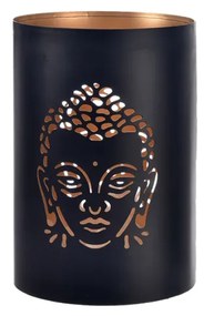 InDecor Fém gyertyatartó Buddha fekete, 10 x 10 x12 cm