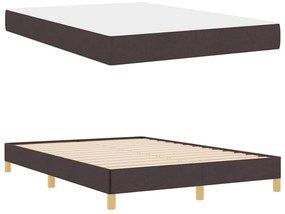 Boxrugós ágy Barna 140 x 190 cm Szövet, Mérnöki Fa
