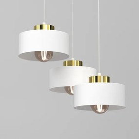 Csillár zsinóron MARTI 3xE27/15W/230V fehér/arany