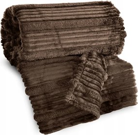 Ágytakaró Nina 150x200 Eurofirany c.barna puha, térbeli csíkos