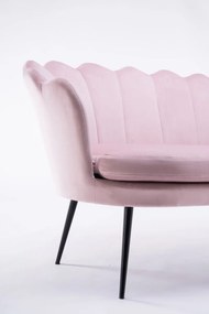 FREY Púderrózsaszín modern velúr kanapé fekete lábbal