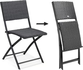 Deuba Rattan összecsukható székek Rome 2 db - fekete