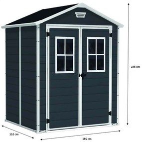 KETER MANOR 6 x 5 DD műanyag kerti ház, 185 x 152 x 226 cm 245080 (17197128)