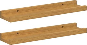 vidaXL Falpolc polcokkal tárolóval 2 pcs Bézs 40 x 9 x 3 cm Faanyag