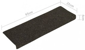 15 db antracit tűlyukasztott lépcsőszőnyeg 65 x 21 x 4cm