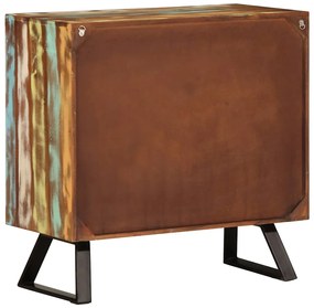 többszínű tömör újrahasznosított fa fiókos szekrény 70x35x70 cm