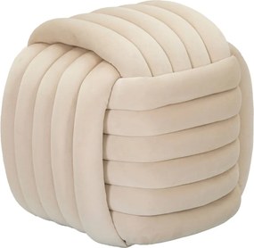 Krémszínű bársony puff Softy – Mauro Ferretti