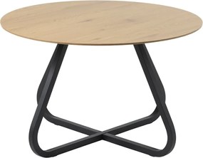 Natúr színű kerek étkezőasztal tölgyfa dekoros asztallappal ø 120 cm Cesura – Unique Furniture