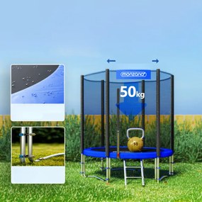 JUMP trambulin biztonsági hálóval, Ø183 cm, fekete/kék Monzana