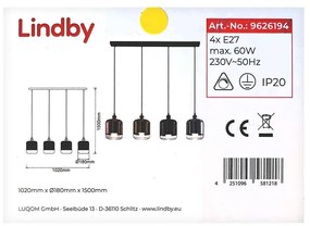 Lindby Lindby - Csillár zsinóron TALLINN 4xE27/60W/230V LW1214