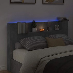 Fejtámla polcokkal Beton Szürke 160 x 16,5 x 103,5 cm Faanyag