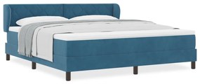 Boxspring Ágy Matrac Kék 180x200 cm Bársony