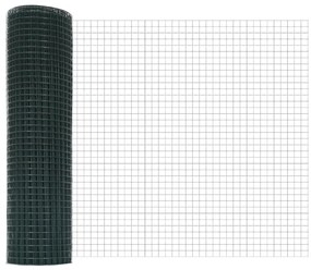 Hegesztett Drót Kerítés 7 Cölöp Rögzítéssel Zöld 0.4x10 m Acél