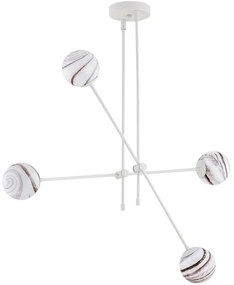 Argon 1841 - Csillár rúdon ABSOS 4xE14/7W/230V alabástrom fehér