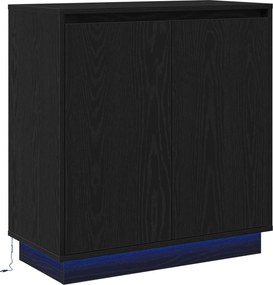vidaXL Komód LED -es lámpákkal Fekete tölgy 71 x 34.5 x 75 cm Faanyag