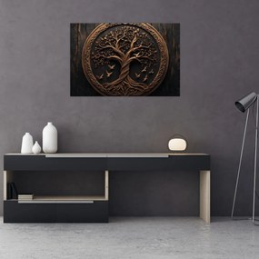 Kép – Fából készült életfa (90x60 cm)