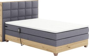 Elektromos állítható ágy, boxspring, sötétszürke/artisan tölgy, 120x200, TIANA