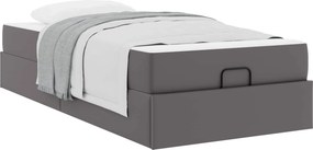 vidaXL Ágykeret matraccal matracmal 2 pcs Szürke PVC