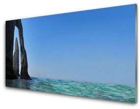 Fali üvegkép Sea Rock Landscape 120x60cm 2 fogas