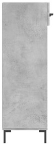 betonszürke szerelt fa cipőszekrény 60x35x105 cm