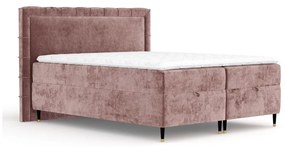 Rózsaszín ágyneműtartós boxspring ágy 160x200 cm Voyage – Maison de Rêve