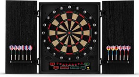 KLARFIT Dartmaster 180, čierny, elektronický terč so šípkami a dvierkami