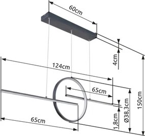 GLOBO 67121-50G BARRAL Modern Led Függesztett Lámpa IP20