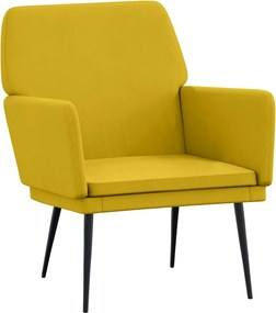 vidaXL sárga bársonyfotel 62x79x79 cm