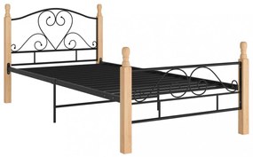 fekete fém ágykeret 90 x 200 cm