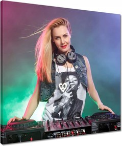 Vászonkép 50x50 Djka a keverőpult mögött Party