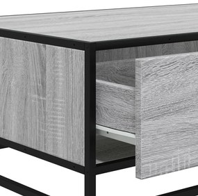 szürke sonoma szerelt fa és fém dohányzóasztal 90 x 57 x 35 cm
