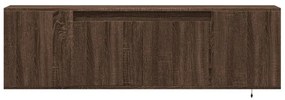 barna tölgyszínű fali TV-szekrény LED-del 135x31x39,5 cm