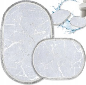 Fürdőszobaszőnyeg Csúszásgátló Nagy Szürke 60X100 Szett 2 Részes. Ovális