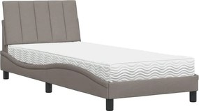 vidaXL tópszínű szövet ágy matraccal Hanko 90x200 cm